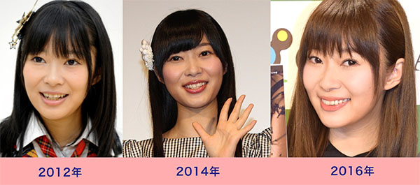 2012年・2014年・2016年の指原莉乃