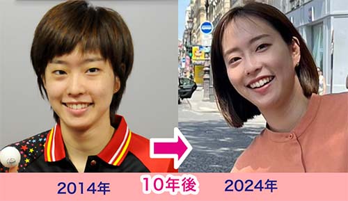 2014年・2024年の10年後の石川佳純がかわいくなった