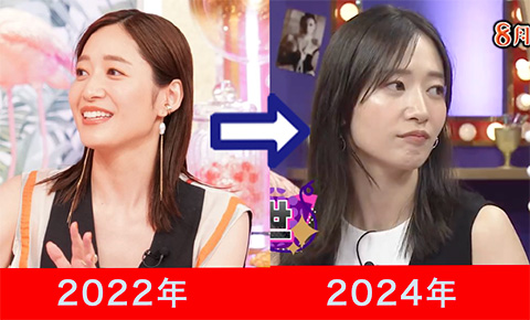 吉田明世アナ2022年と2024年の比較