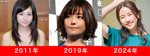 木村文乃の顔の変化（2011年から2024年）