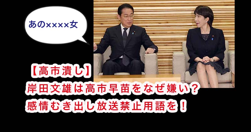 【高市潰し】岸田文雄は高市早苗をなぜ嫌い？感情むき出し放送禁止用語を！