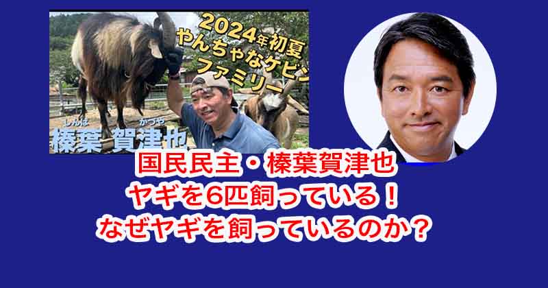 榛葉賀津也はヤギを6匹飼っている！なぜヤギを飼っているのか？