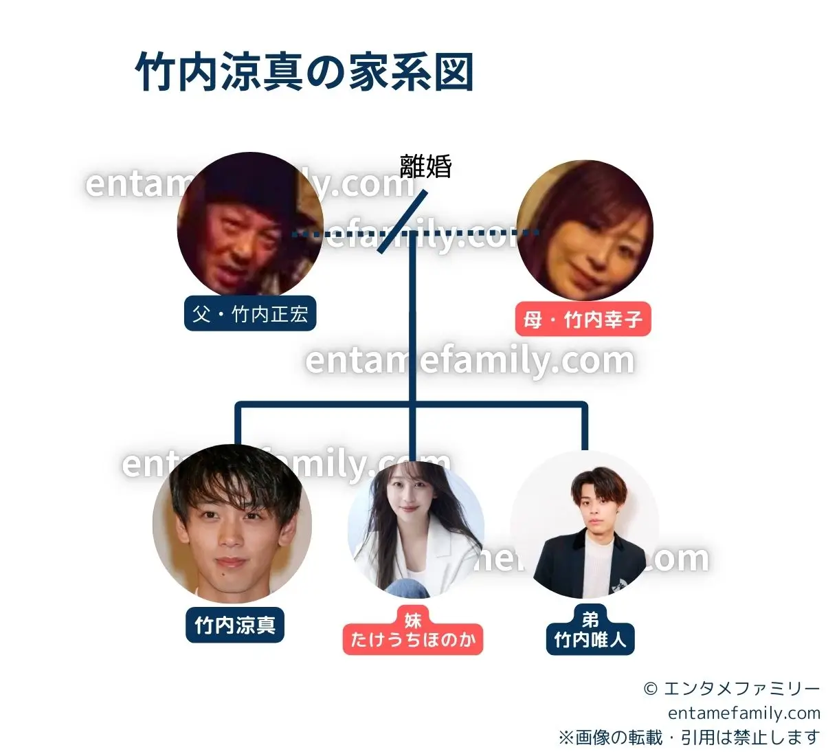 竹内涼真の家系図・家族構成